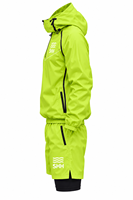 Ensemble de fitness personnalisé vert néon pour homme : Haut de sport à capuche semi-zippé et short 2-en-1 réfléchissant pour entraînement en salle de sport et perte de poids