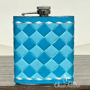 March Expo Hot Selling Customized Checkered Cow Leather Stainless Steel Trendy Unique Cooler Bags Hip Flask <b>Gift</b> for Men & Women - Product Image 1