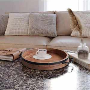 Plateau en bois naturel magnifique avec poignées, idéal pour servir les aliments, cadeau de mariage ou de pendaison de crémaillère, choix idéal - Product Image 5