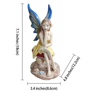 Estatua decorativa de jardín, Cenicienta, miniatura de resina, figura de hada - Product Image 3