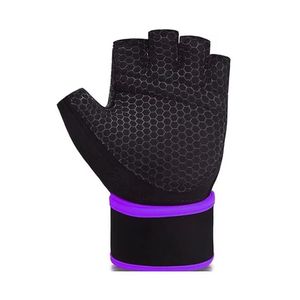 Gants de fitness à compression avec bordure violette, respirants, avec support de poignet, pour la gym et l'entraînement, fabrication sur mesure pour marque - Product Image 4