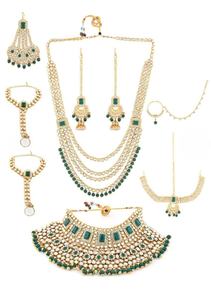 Exquisita gargantilla Kundan hecha a mano con cuentas colgantes, nueva colección de joyería Patwa, accesorios nupciales de estilo étnico Bollywood para mujer - Product Image 2