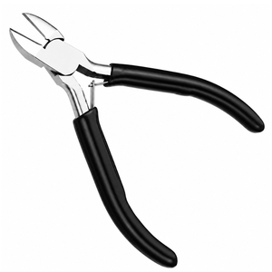 Mini-cisaille de précision à manche noir pour la fabrication de bijoux, pince coupante diagonale en acier durable, outil artisanal - Product Image 1