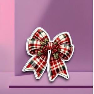 Outil de beauté professionnel durable : Plaques magnétiques réutilisables en acrylique pour extensions de cils, motif nœud floral de Noël - Product Image 3