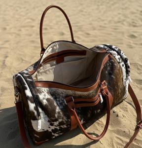 Sac de voyage en cuir de vachette, style personnalisé, sac de voyage en toile - Product Image 4