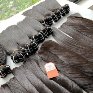 Listo para enviar, extensión de cabello de trama recta de hueso vietnamita, Natural Color mechones de negro, cabello virgen crudo de 12 pulgadas - Product Image 5