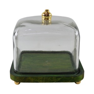 High Quality Metal Tableware <b>Stands</b> with Square Wood <b>Glass</b> <b>Cake</b> <b>Stand</b> Wedding Birthday Anniversary Parties Featuring Dish Plates - Product Image 1