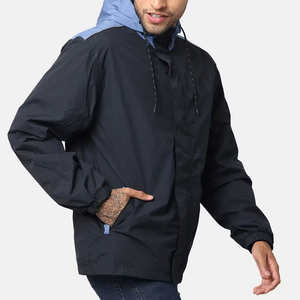 OEM Custom <b>Nylon</b> <b>Fabric</b> Zip Up Windbreaker Jacket Lightweight <b>Fabric</b> Two Tone Color Plus Size Hooded Rain Jacket For Winter Use - Product Image 2