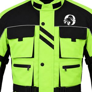 Chaqueta de Motociclista Verde Neón y Negra para Hombre, Chaqueta Protectora para Motocicleta, Equipo de Motociclista Resistente al Viento, para Carreras y Turismo - Product Image 5