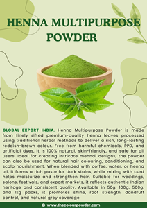 Poudre de henné Mehndi Premium – Formule à teinte foncée, qualité artistique pour le corps, poudre fine triplement filtrée - Product Image 3