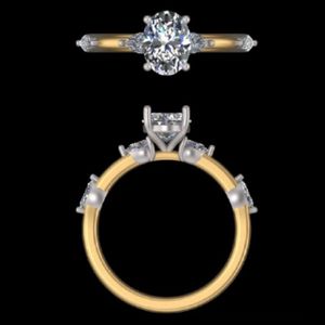 Anillo de Compromiso con Diamante Ovalado de 1.81 Quilates, Oro Sólido de 18k/14k, Anillo de Boda con Piedra Lateral en Forma de Pera, Joyería Fina de Lujo para Mujer - Product Image 3