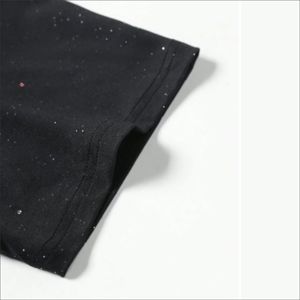 เสื้อยืดคอตตอนย้อมสีแบบวินเทจสำหรับผู้ชาย ดีไซน์เองได้ สไตล์ฮิปฮอป ประดับเพชรเทียม แฟชั่นแนวสตรีท คอกลม ใส่สบายๆ - Product Image 5