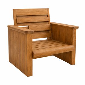 Silla de Jardín Escandinava de Madera de Teca Sólida con Forma Cuadrada Redondeada, Cómoda, con Seis Patas de Apoyo, Base Hexagonal Abierta, Impermeable, para Parque - Product Image 2