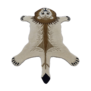 Hand-Tufted Wool Lion Pelt Area Rug Low Pile <b>Safari</b> Jungle Accent Carpet for Kids Bedroom <b>Nursery</b> - Product Image 3