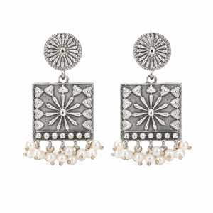 Pendientes Colgantes Étnicos Banjara de Aleación de Plata Oxidada y Oro al por Mayor, Diseño Largo y Elegante, Regalo Tradicional Antiguo para Mujer - Product Image 2