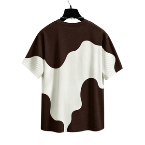 Mens Color Block Short Sleeve T <b>Shirt</b> Crew Neck Contrast Striped Panel Graphic Casual Streetwear Tee Wholesale Fashion Apparel - Product Image 2