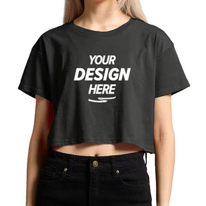 Camiseta Corta Negra para Mujer, Cuello Redondo, Manga Corta, Color Sólido, Informal, con Letra Estampada - Product Image 1