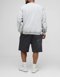 Winter Street Wear Oversized Fleece Thick 100% Cotton 380 GSM Oversized Boxy Fit Crew Neck Acid Washed Men's <b>Sweatshirt</b> OEM Made - Product Image 2