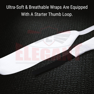 Bandes de maintien pour les mains en coton élastique, couleur blanche unie, imprimées sur mesure, prix de gros, pour arts martiaux. - Product Image 4