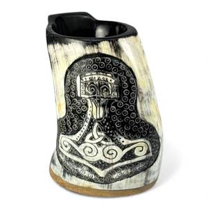 Mug en corne de buffle, qualité supérieure et design optimal, pour la maison, pour bière, café et boissons froides, mug en corne naturelle. - Product Image 3