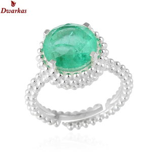 Natural gemstone handmade <b>rings</b> 925 sterling <b>silver</b> Doublet <b>emerald</b> quartz gemstone texture adjustable <b>ring</b> - Product Image 1