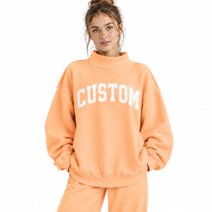 Sudadera Moderna para Mujer, Cuello Alto Informal, Holgada, Manga Larga, Hombros Caídos, Diseño Casual, Suave, para Uso Diario - Product Image 2
