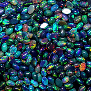 Black <b>Opal</b> Cabochon 6x4mm Oval Ethiopian Gemstone Green Fire Natural <b>Opal</b> Jewelry Making Wholesale Bulk - Product Image 1