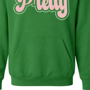 Sudadera con Capucha Verde con Estampado Gráfico Bonito, Sudadera de Felpa de Algodón con Letras Rosas, Sudadera con Capucha de Manga Larga, Top Informal de Moda para Mujer - Product Image 5