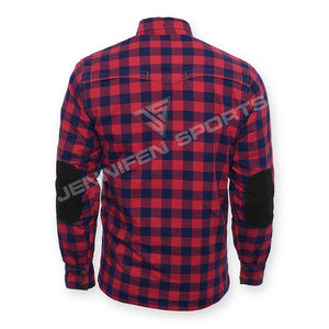 Motorcycle Riding Flannel Leather <b>Shirt</b> Engineered 100% Cotton Flannel Lightweight Comfort Plus Size Winter All Season Use - Product Image 3