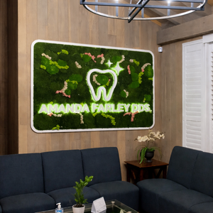 Custom Aluminum Frame Preserved Moss <b>Sign</b> with LED Lighting-Personalized Vertical Garden Company Logo Signage - Product Image 1