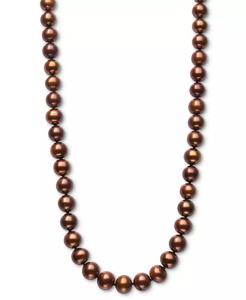 Perla barroca de agua dulce cultivada en chocolate teñido (7-8mm) Collar de hilo de 18 "| Macy's - Product Image 1