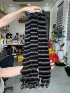 Cabello Remy Vietnamita, Super Double Drawn, Cutícula Completa Alineada, Ondulado Profundo Tipo Océano, Trama a Máquina, Precio al por Mayor de Proveedor Vietnamita - Product Image 2