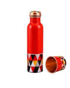 Reusable Eco-Friendly <b>Copper</b> <b>Drinking</b> <b>Bottle</b> Cartoon Animal Print Handmade Custom Printing Large Capacity for Weddings Office - Product Image 6