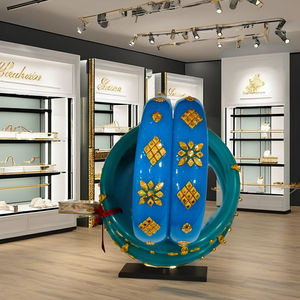 LISA JEWELLERS TKP22-13 22K <b>Solid</b> <b>Gold</b> BLUE Pola <b>Bangle</b> Bracelets Women Traditional Bengali Bridal Wedding Jewelry 6.6 GM Pure - Product Image 3