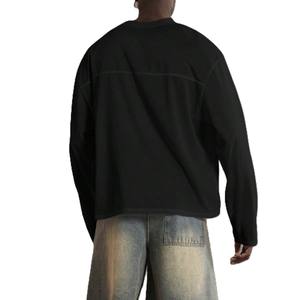 Camiseta de Fútbol Americano para Hombre OEM, Manga Larga, Cuello Redondo, Malla, 240GSM, Poliéster, Hombros Caídos, Estilo Urbano - Product Image 4