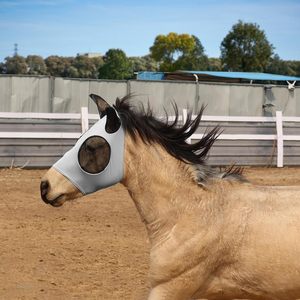 Máscara Antimoscas para Caballos de Punto de Polialgodón de la Mejor Calidad, con Red para las Orejas, Transpirable, en Varios Colores, para el Cuidado Equino - Product Image 4