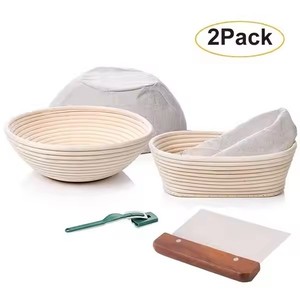 Panier de levage du pain en rotin fait main et écologique avec doublure, logo personnalisable, outil de boulangerie pour la pâte au levain - Product Image 5
