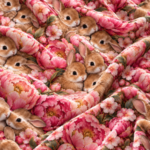 Tela de Tapicería Ligera y Transpirable con Estampado Personalizado de Conejo Marrón, por Metro - Product Image 5