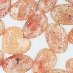 Lote de Cabujones de Piedra del Sol Naranja Natural, 15-30mm, Pulidos, Piedras Preciosas Sueltas para Joyería, Venta al Por Mayor - Product Image 1
