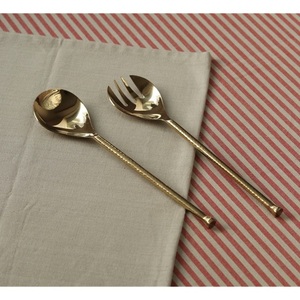 High End Mirror Polished Salad <b>Server</b> Set Cooking Tools Serve ware Stainless Steel Salad Spoon Set Silverware Cutlery Utensils - Product Image 5