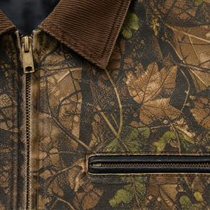 Custom <b>Men's</b> Winter Camouflage Quilted Corduroy Collar Zipper Detroit Style Work <b>Chore</b> <b>Jacket</b> OEM Private - Product Image 5