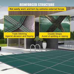 Cubierta de Seguridad Rectangular para Piscina de Invierno de Alta Resistencia, 20 pies x 42 pies, Malla de PVC con Triple Costura, Material PP para Piscinas Elevadas - Product Image 4