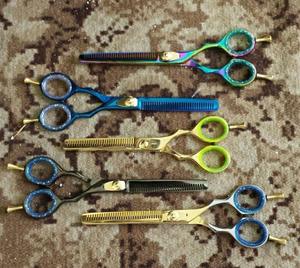 Customized Professional Stainless Steel Hair Scissors <b>Set</b> 6 Inch Straight Thinning Scissors <b>Barber</b> Shears + Comb + Kits ZARNAB - Product Image 6