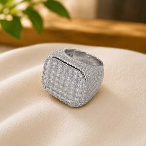 Bague de Mariage de Luxe en Moissanite, Sertie Pavé Rond, Plaqué Or Rose 18K, Bague de Fiançailles pour Femme - Product Image 1