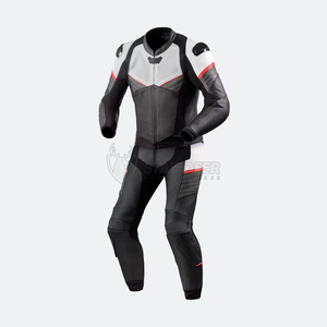 Combinaison de moto en cuir avec logo personnalisé, une pièce, pour la course sur circuit, résistante aux abrasions, équipement de protection pour motards - Product Image 3