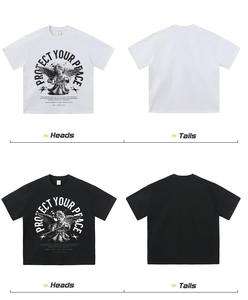 240g Heavy 100% Cotton Enzyme Wash Jersey Breathable Plus Size Front Oversized <b>Drop</b> Shoulder Streetwear Printed T-Shirt OEM - Product Image 2