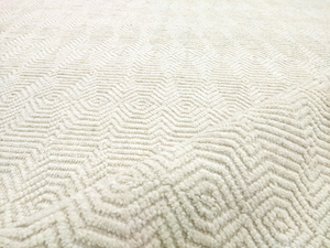 Tapis rectangulaire de style scandinave en laine biologique noué à la main, à poils ras, antidérapant, pour salon, couleur ivoire, laine naturelle - Product Image 3