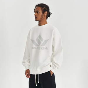 Comfortable Men's Everyday <b>Crewneck</b> 100% Cotton Fleece Solid Soft and Durable for Winter Embroidered Relaxed Days - Product Image 4