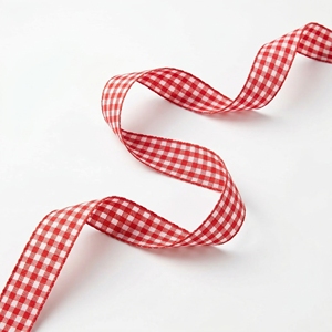 ริบบิ้นลายตารางแดงขาวขนาด 25 มม. จากนีลคามัล อินดัสทรีส์ สำหรับตกแต่งอุปกรณ์เสริมและงานฝีมือ - Product Image 1