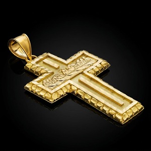 Pendentif Croix en Moissanite Plaqué Or 18K Effet Or Blanc, Breloque Gravée Chrétienne, Chaîne à Maillons, Collier Hip Hop, Bijou Cadeau - Product Image 5